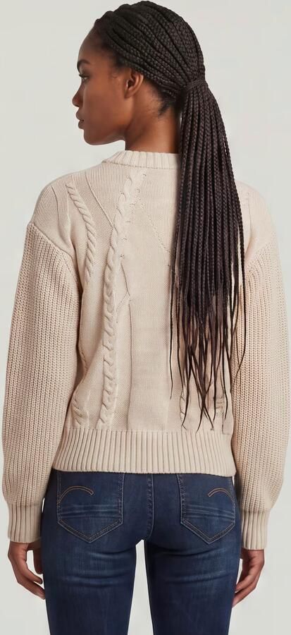 G-Star RAW Big Cable Knit Pullover Wit Dames - Foto 6