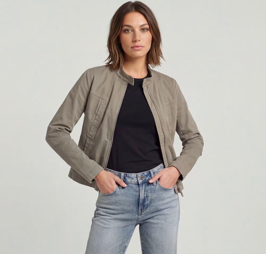 G-Star RAW Biker Jack Beige Dames - Foto 4