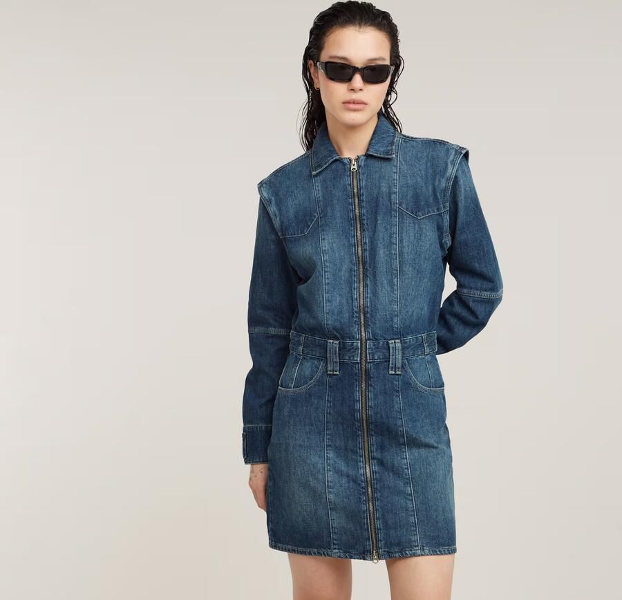 G-Star RAW Biker Jurk Donkerblauw Dames