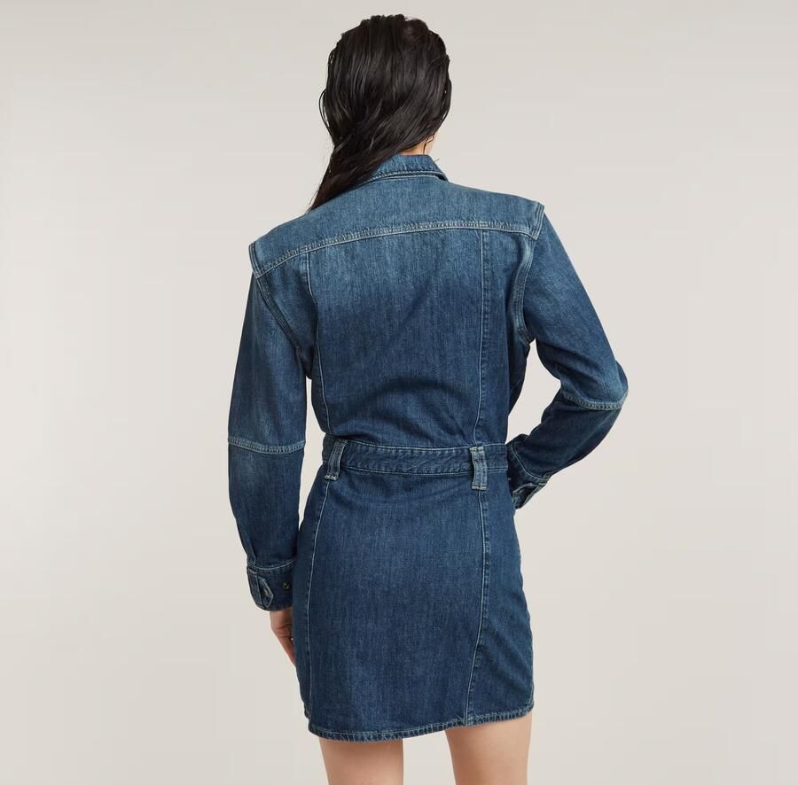 G-Star RAW Biker Jurk Donkerblauw Dames - Foto 6
