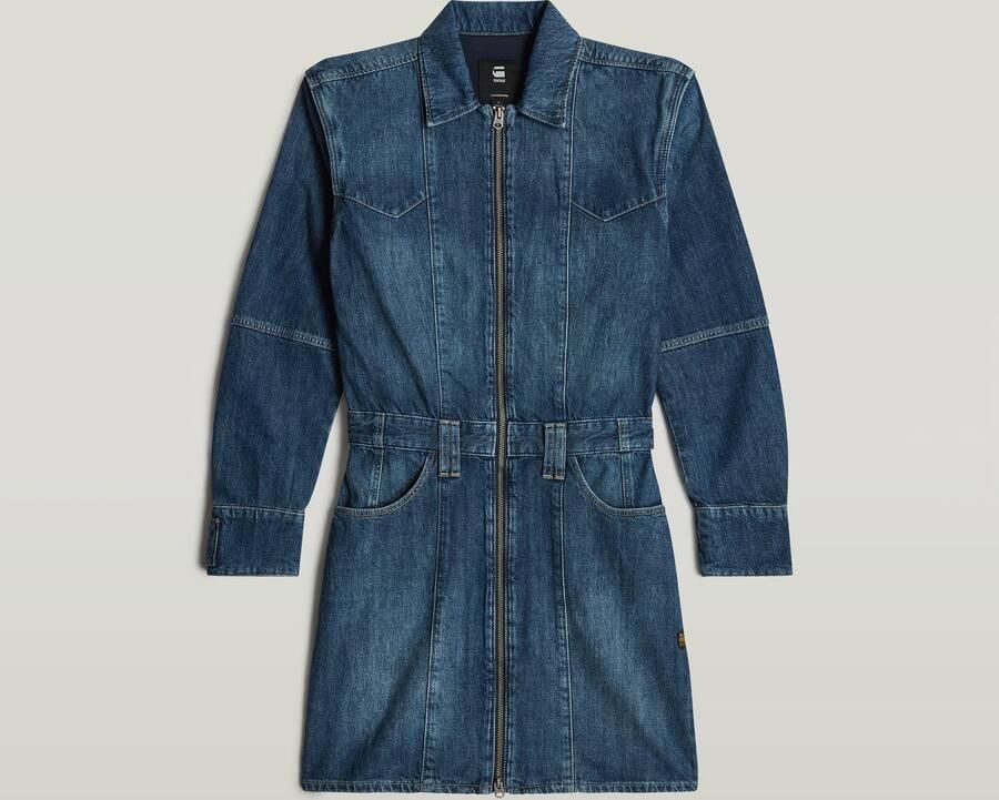 G-Star RAW Biker Jurk Donkerblauw Dames - Foto 7