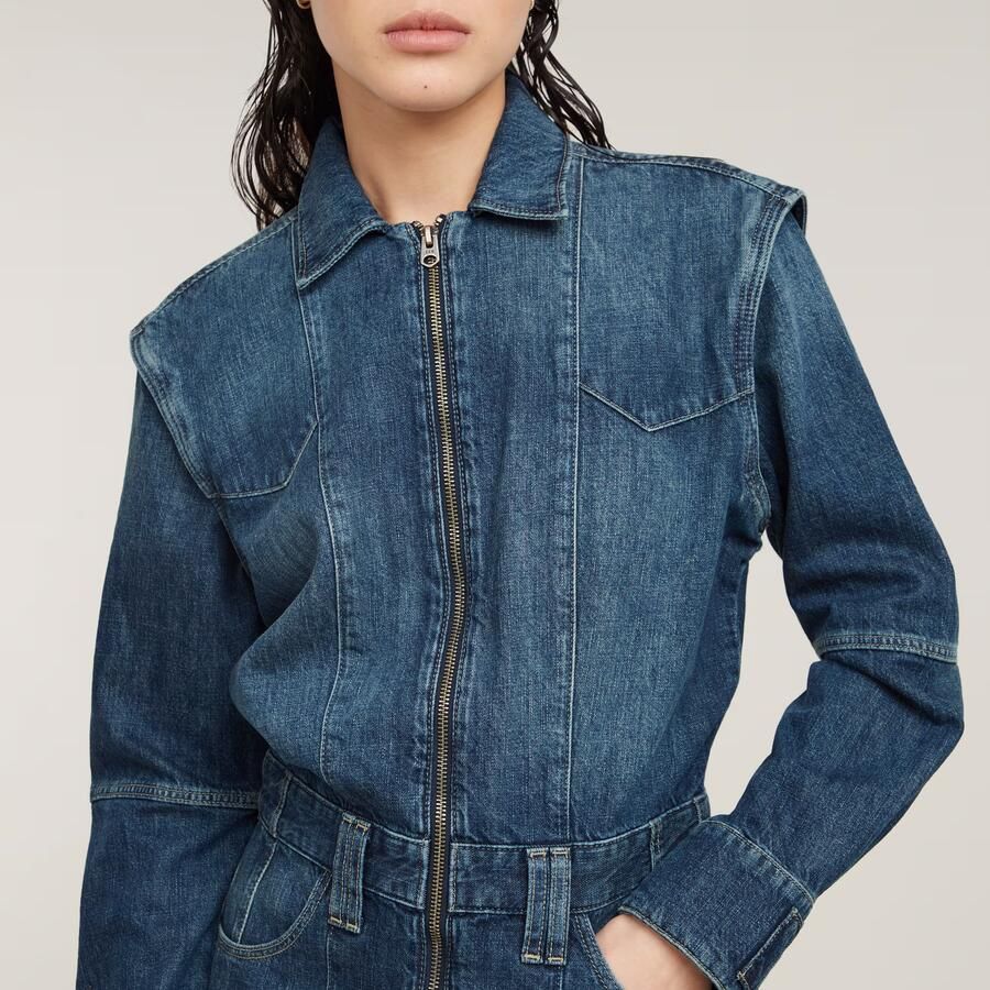 G-Star RAW Biker Jurk Donkerblauw Dames - Foto 2