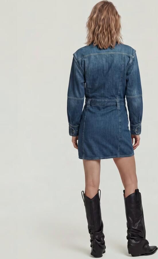 G-Star RAW Biker Jurk Donkerblauw Dames - Foto 6
