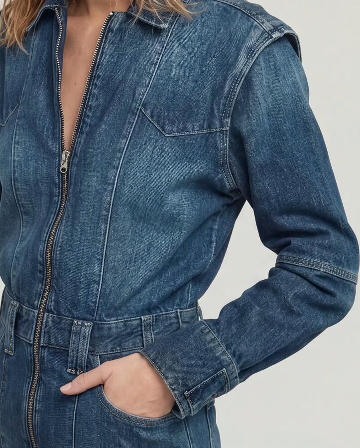 G-Star RAW Biker Jurk Donkerblauw Dames - Foto 4