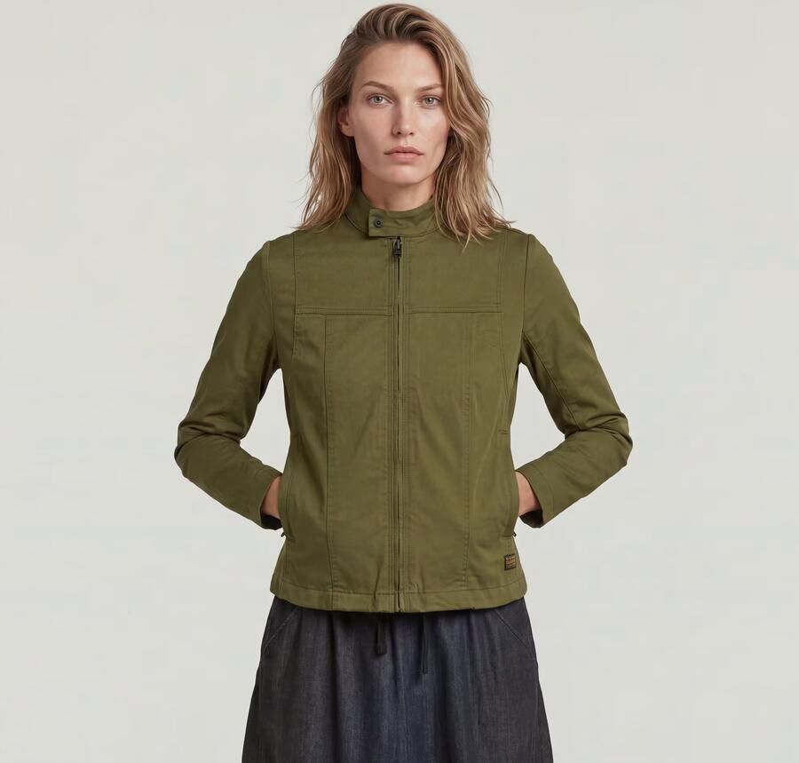 G-Star RAW Biker Overshirt Groen Dames - Foto 4