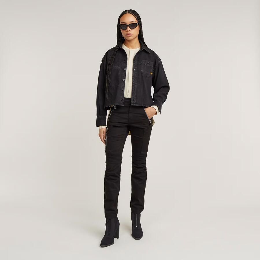 G-Star RAW Bikerbroek Biker Skinny Cargo met contrastkleurige ritssluitingen - Foto 4