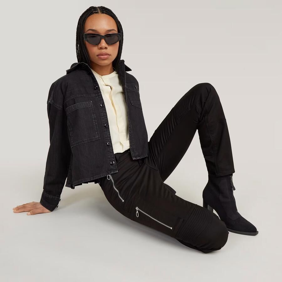 G-Star RAW Bikerbroek Biker Skinny Cargo met contrastkleurige ritssluitingen - Foto 5
