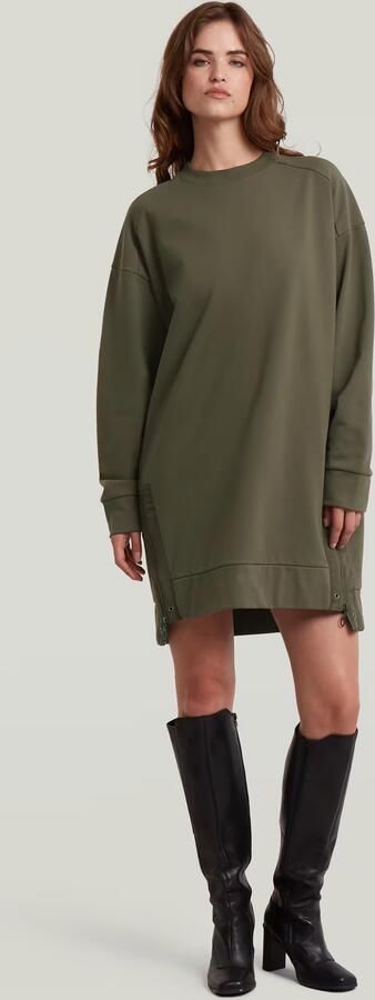 G-Star RAW Biker Zip Sweater Dress Groen Dames - Foto 5