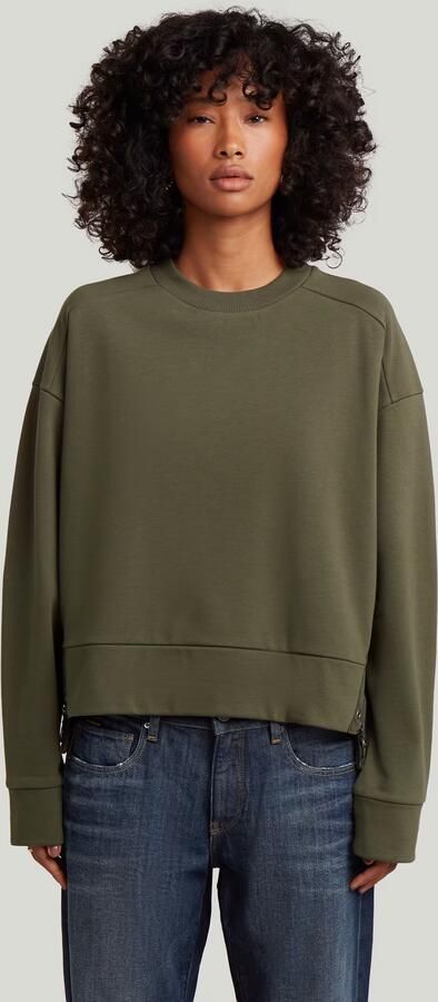 G-Star RAW Biker Zip Sweater Groen Dames
