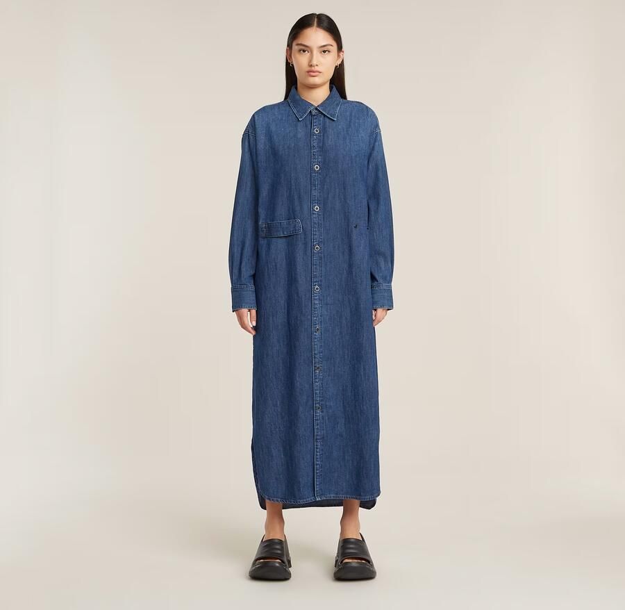 G-Star RAW Blousejurk Long Tab Donkerblauw Dames - Foto 4