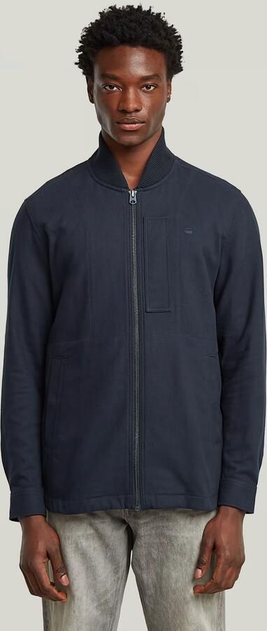 G-Star RAW Bomber Collar Zip Overshirt Donkerblauw Heren - Foto 7