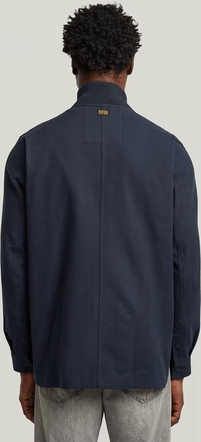 G-Star RAW Bomber Collar Zip Overshirt Donkerblauw Heren - Foto 5