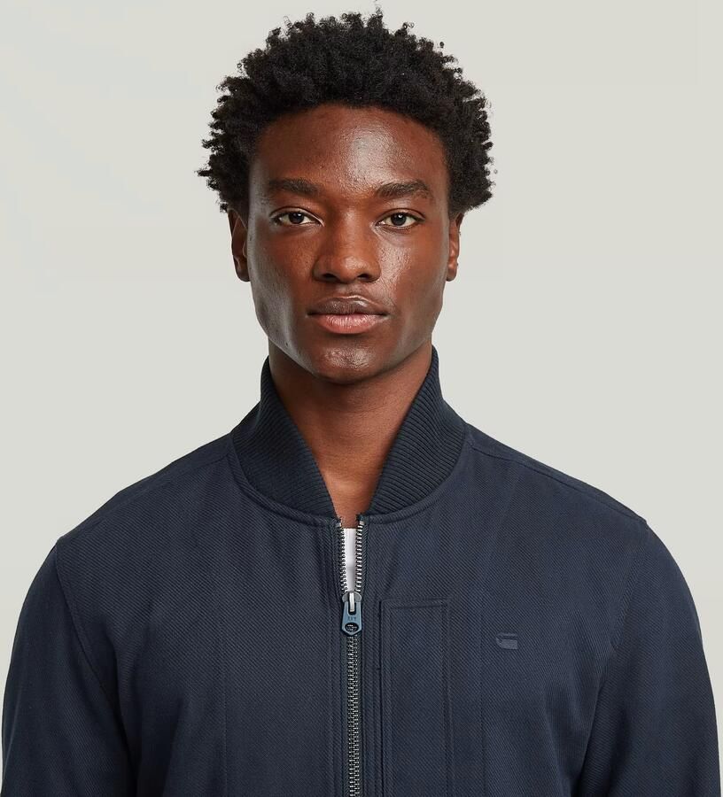 G-Star RAW Bomber Collar Zip Overshirt Donkerblauw Heren - Foto 2