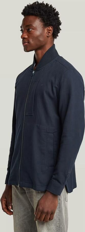 G-Star RAW Bomber Collar Zip Overshirt Donkerblauw Heren - Foto 6