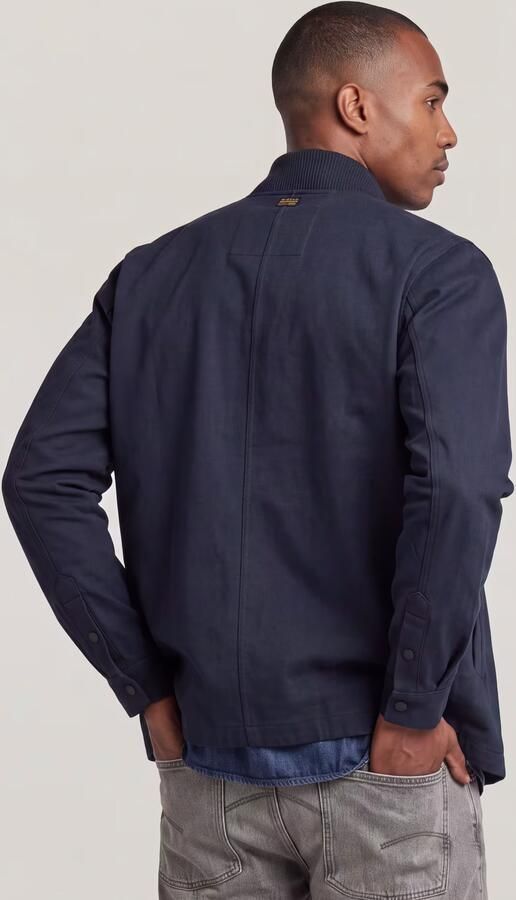 G-Star RAW Bomber Collar Zip Overshirt Donkerblauw Heren - Foto 5