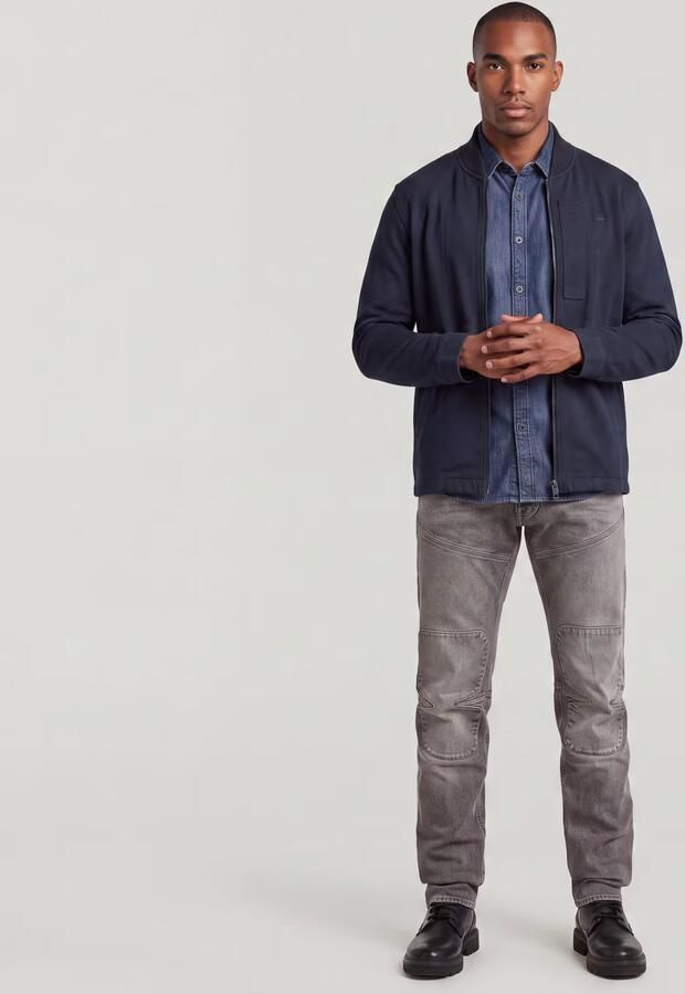 G-Star RAW Bomber Collar Zip Overshirt Donkerblauw Heren - Foto 4