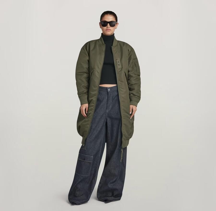 G-Star RAW Bomberjack Long Groen Dames - Foto 3