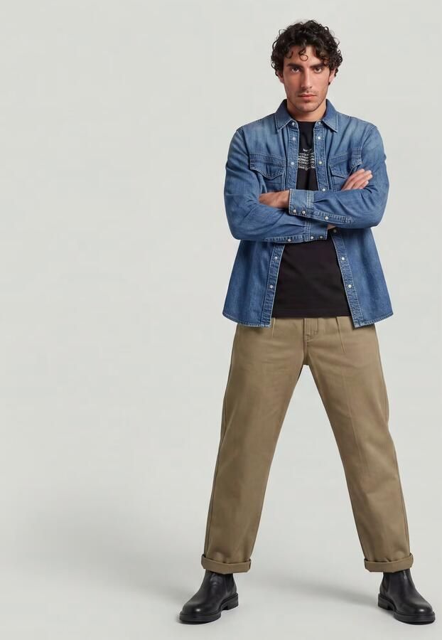 G-Star RAW Boulder Pleated Chino Bruin Heren - Foto 6