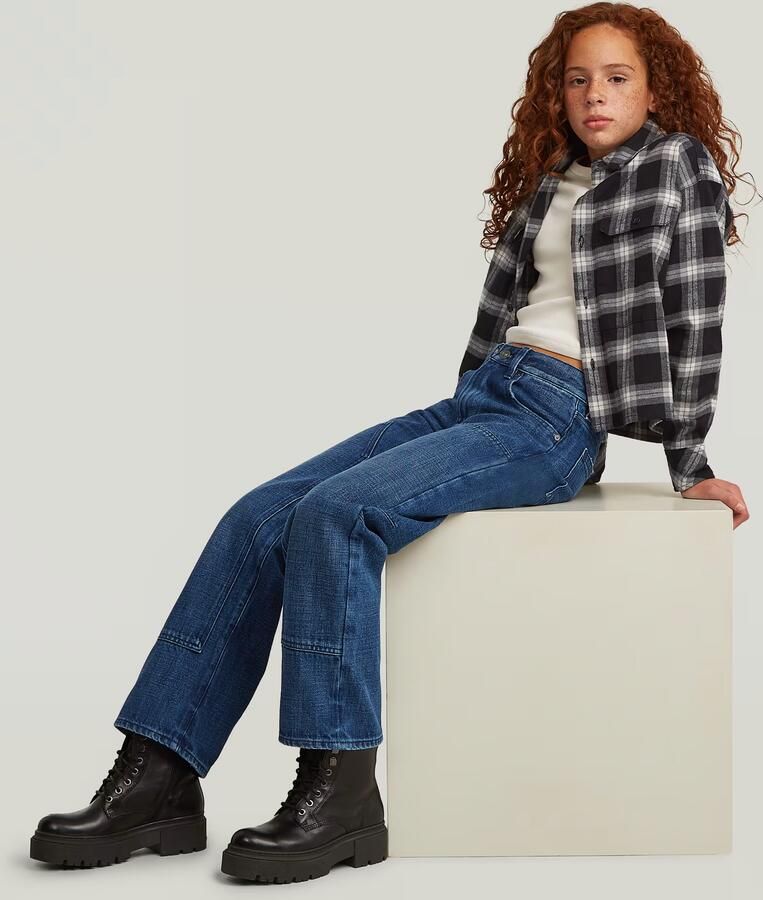 G-Star RAW Bowey 3D Carpenter Loose jeans voor meisjes Midden blauw meisjes - Foto 3