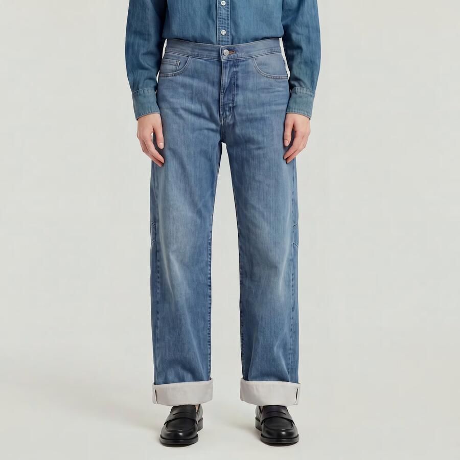 G-Star RAW Bowey Barrel Lined Loose Jeans Midden blauw Dames - Foto 3