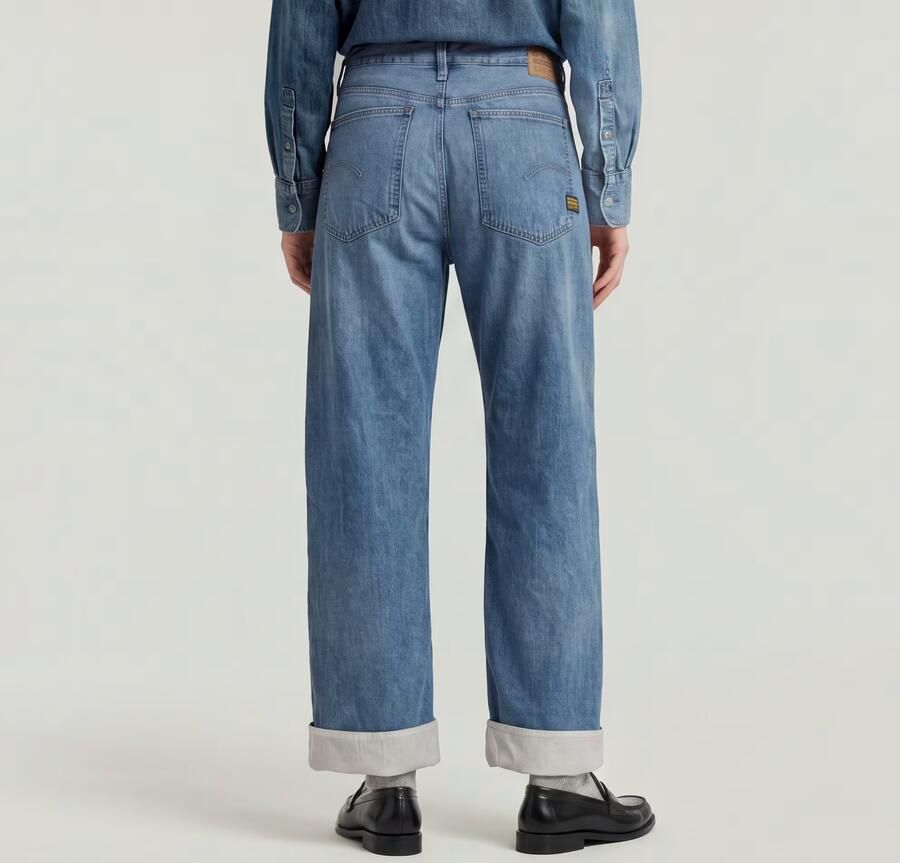 G-Star RAW Bowey Barrel Lined Loose Jeans Midden blauw Dames - Foto 6