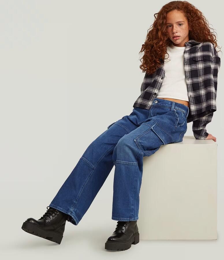G-Star RAW Bowey Extreme Cargo Loose Jeans voor meisjes Midden blauw meisjes - Foto 3