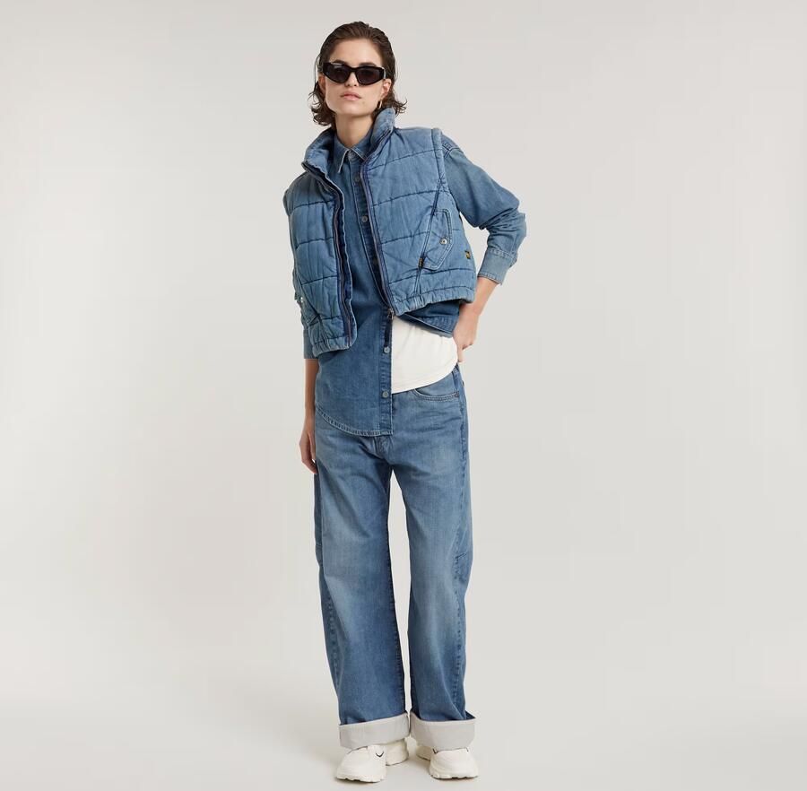 G-Star RAW Bowey Barrel Lined Loose Jeans Midden blauw Dames - Foto 4