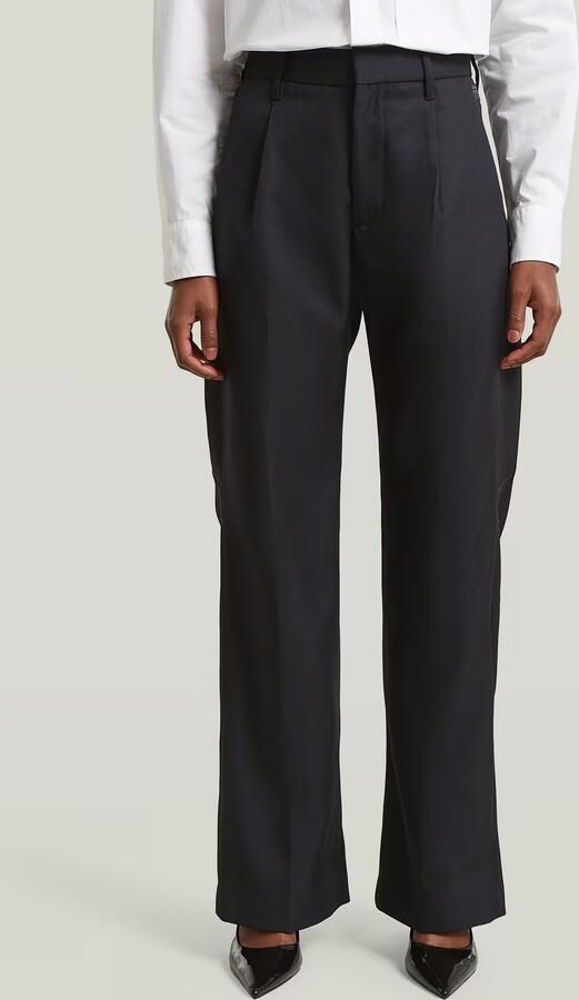 G-Star RAW Bowey Pleated Chino Zwart Dames