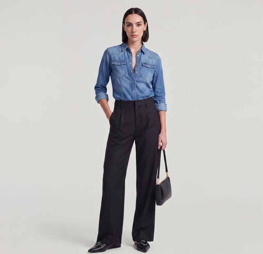 G-Star RAW Bowey Pleated Chino Zwart Dames - Foto 5