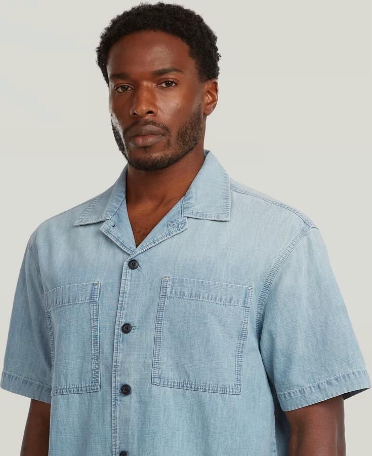 G-Star RAW Bowling 2-Pocket Regular Overhemd Lichtblauw Heren