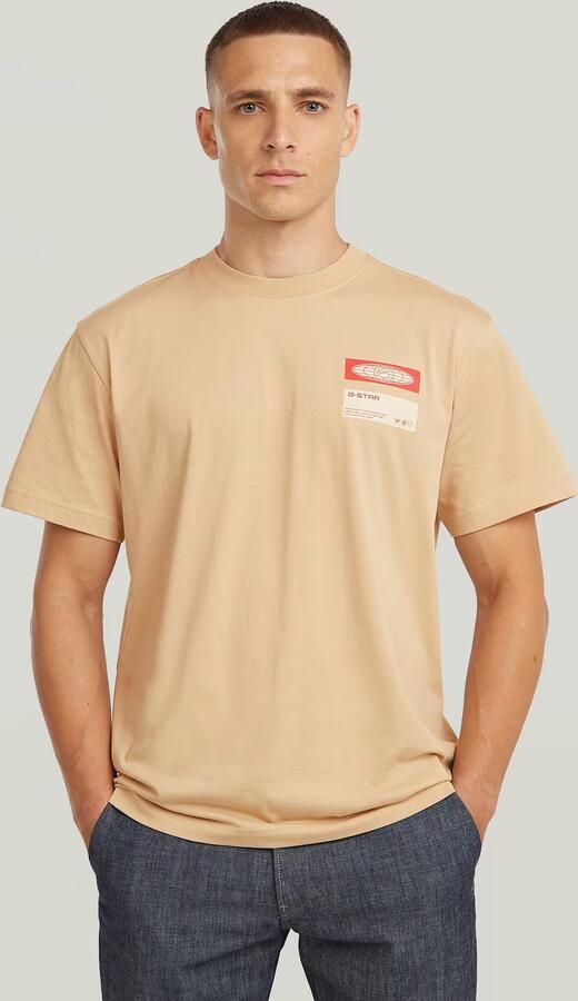 G-Star RAW Box Globe Graphic T-Shirt Beige Heren