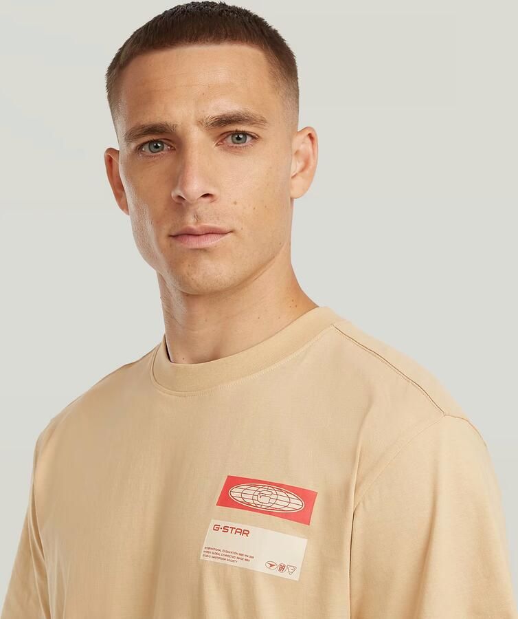 G-Star RAW Box Globe Graphic T-Shirt Beige Heren - Foto 3
