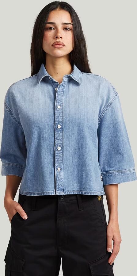 G-Star RAW Boxy Blouse Midden blauw Dames