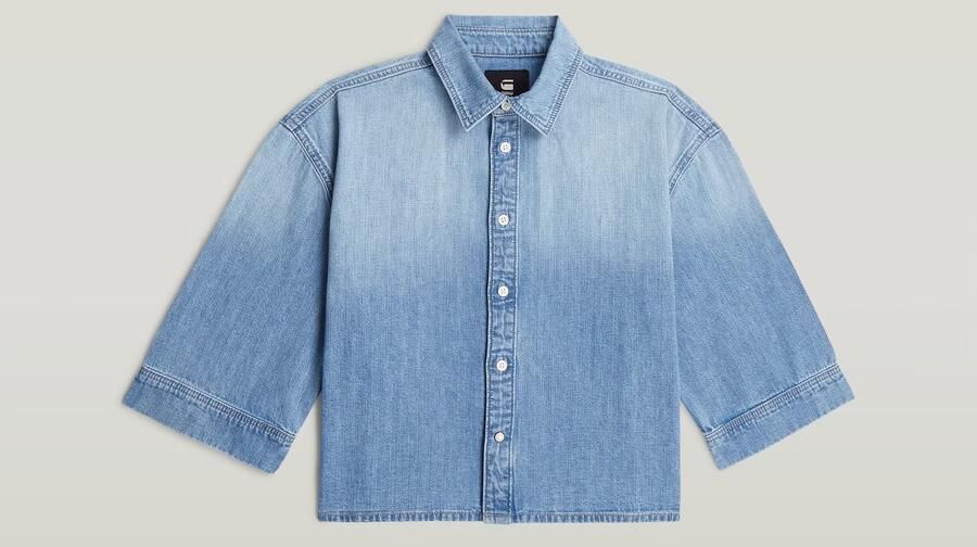 G-Star RAW Boxy Blouse Midden blauw Dames - Foto 4