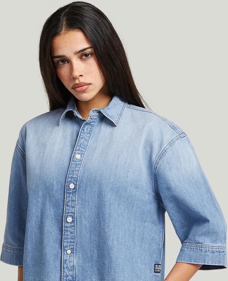 G-Star RAW Boxy Blouse Midden blauw Dames - Foto 3