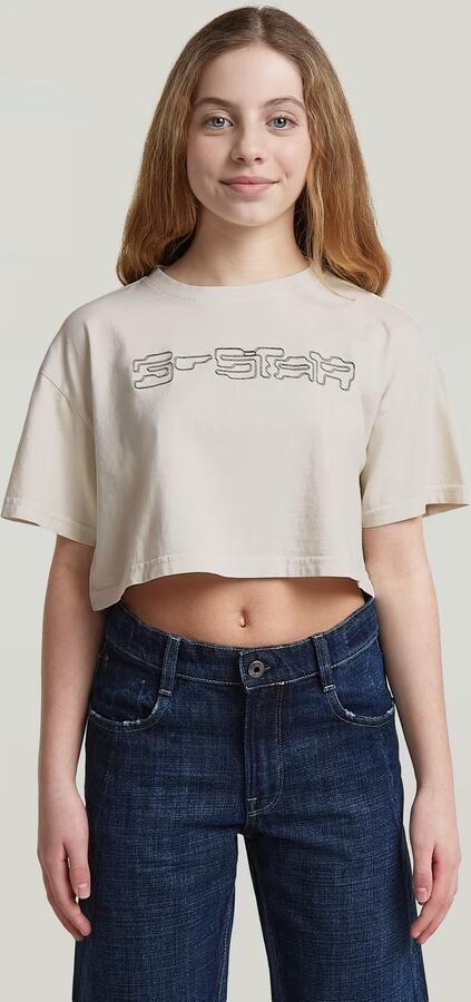 G-Star RAW Boxy Cropped T-Shirt voor meisjes Beige meisjes - Foto 3