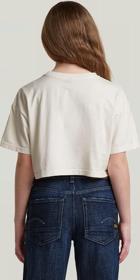 G-Star RAW Boxy Cropped T-Shirt voor meisjes Beige meisjes - Foto 4