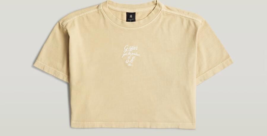 G-Star RAW Boxy Cropped T-Shirt voor meisjes Beige meisjes - Foto 3