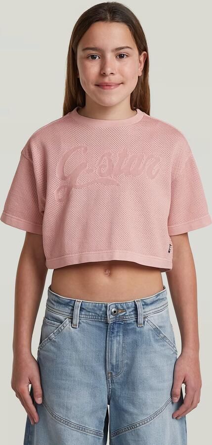 G-Star RAW Boxy Cropped T-Shirt voor meisjes Roze meisjes