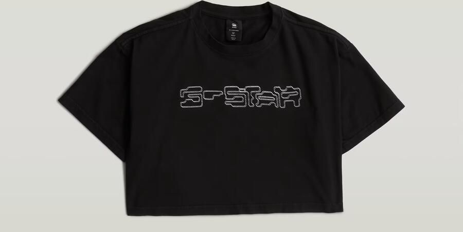 G-Star RAW Boxy Cropped T-Shirt voor meisjes Zwart meisjes - Foto 4
