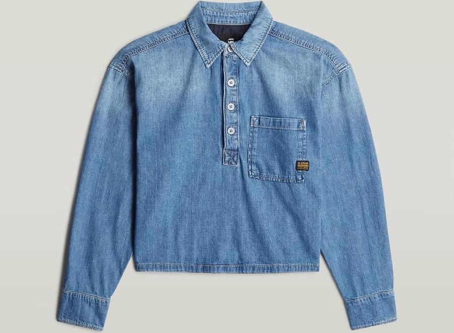 G-Star RAW Boxy Day Shirt Midden blauw Dames - Foto 4