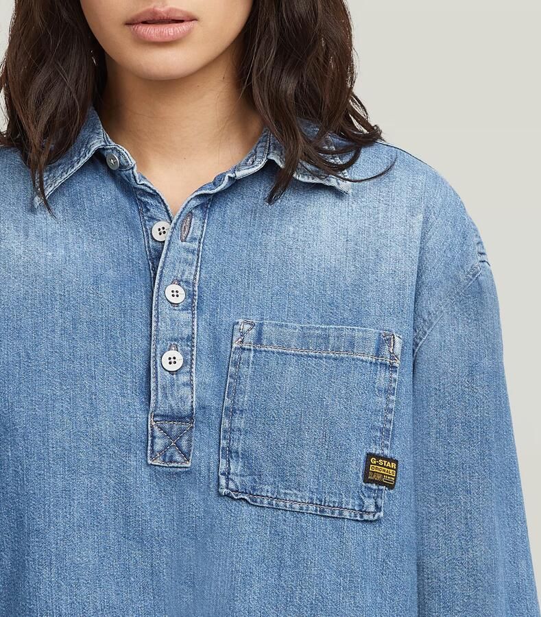 G-Star RAW Boxy Day Shirt Midden blauw Dames - Foto 2