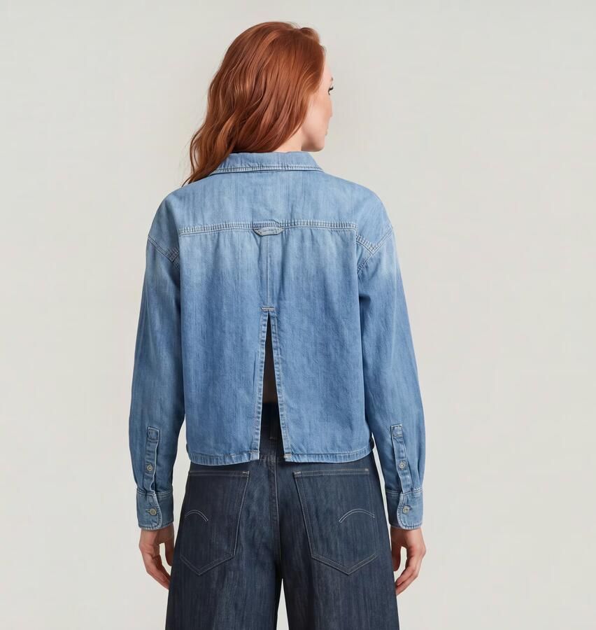 G-Star RAW Boxy Day Shirt Midden blauw Dames - Foto 3