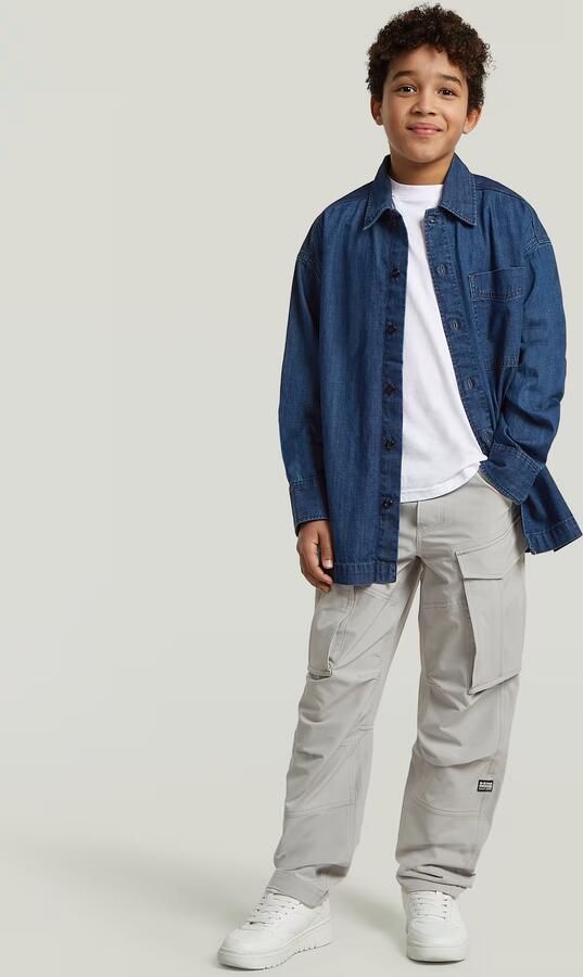 G-Star RAW Boxy Fit Overhemd voor jongens Donkerblauw jongens - Foto 4