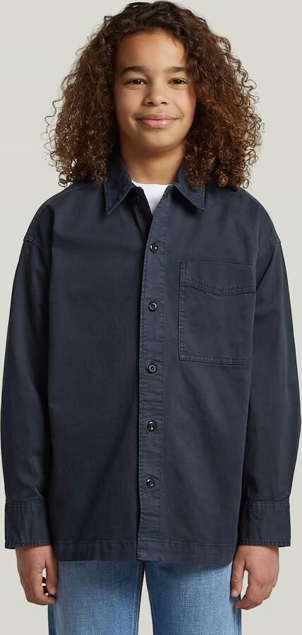 G-Star RAW Boxy Fit Overhemd voor jongens Donkerblauw jongens
