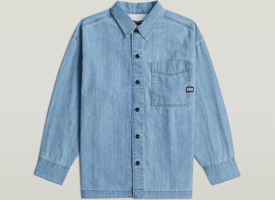 G-Star RAW Boxy Fit Overhemd voor jongens Lichtblauw jongens - Foto 3