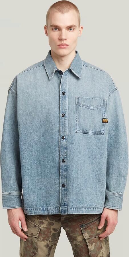 G-Star RAW Boxy Fit Overshirt Anders Heren - Foto 7