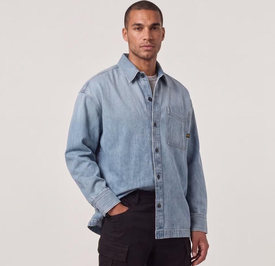 G-Star RAW Boxy Fit Overshirt Anders Heren - Foto 3