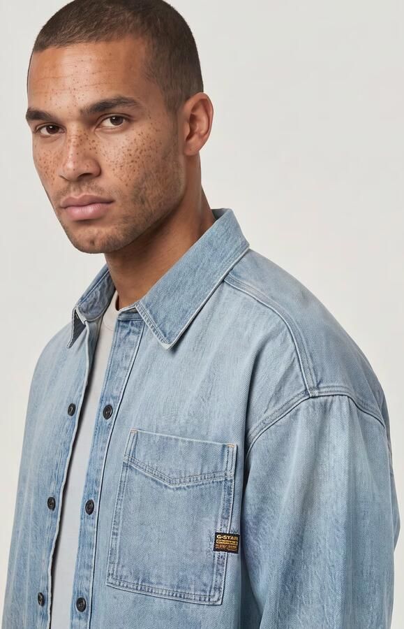G-Star RAW Boxy Fit Overshirt Anders Heren - Foto 6