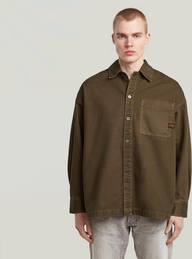 G-Star RAW Boxy Fit Overshirt Bruin Heren - Foto 7
